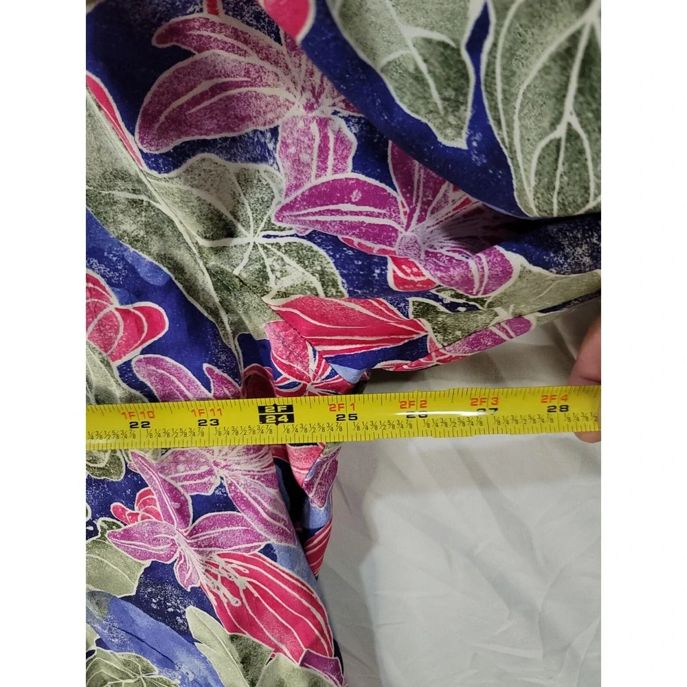 Tommy Bahama 100% Silk Ibiza Beach Club Island Blue Pink Mens‎ Size XL Floral - Picture 8 of 9